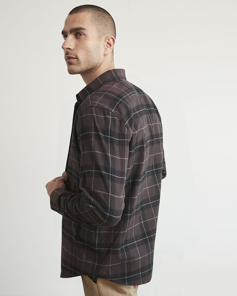 Regular-Fit Plaid Flannel Shirt