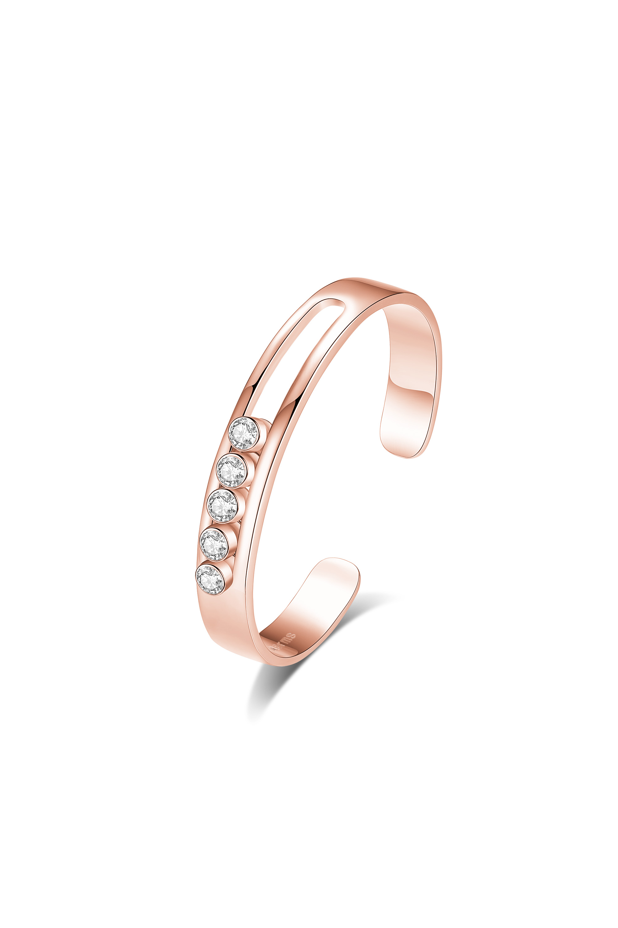 Classicharms-Audrey Twinkling Zirconia Half Crescent Bangle Bracelet