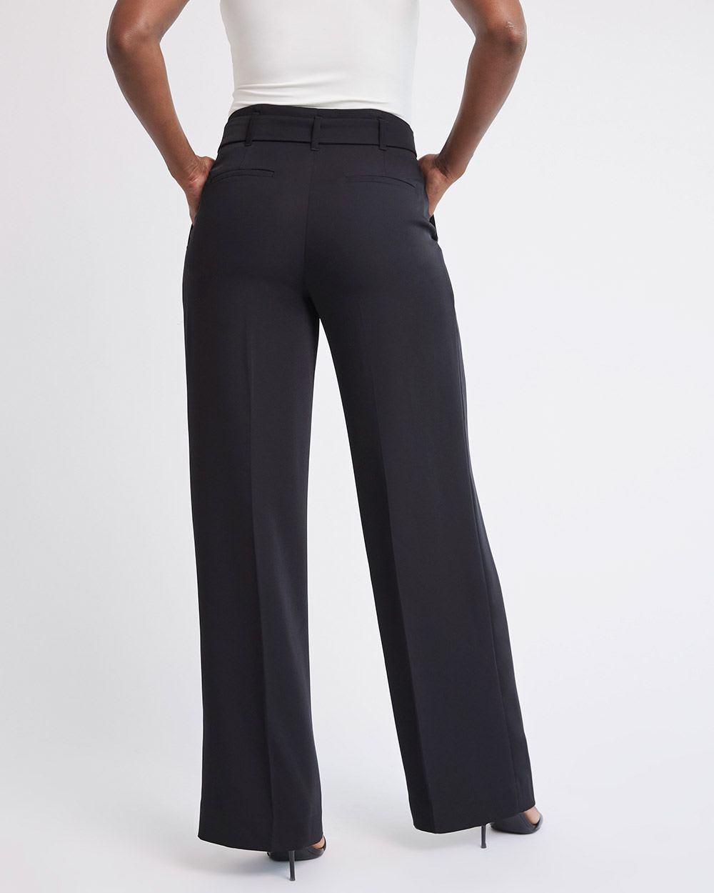 Wide-Leg High-Rise Satin Pant