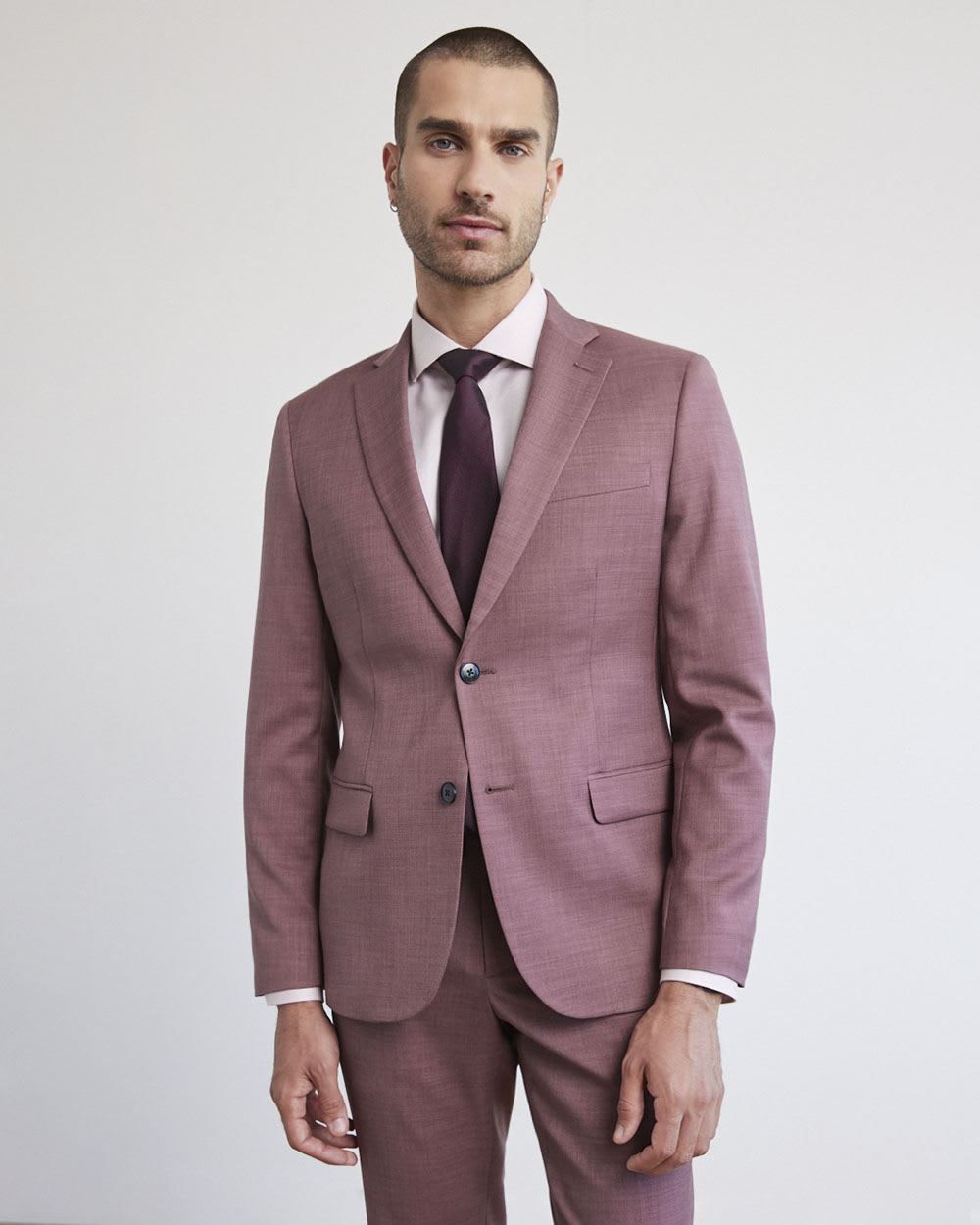 Slim-Fit Raspberry Suit Blazer