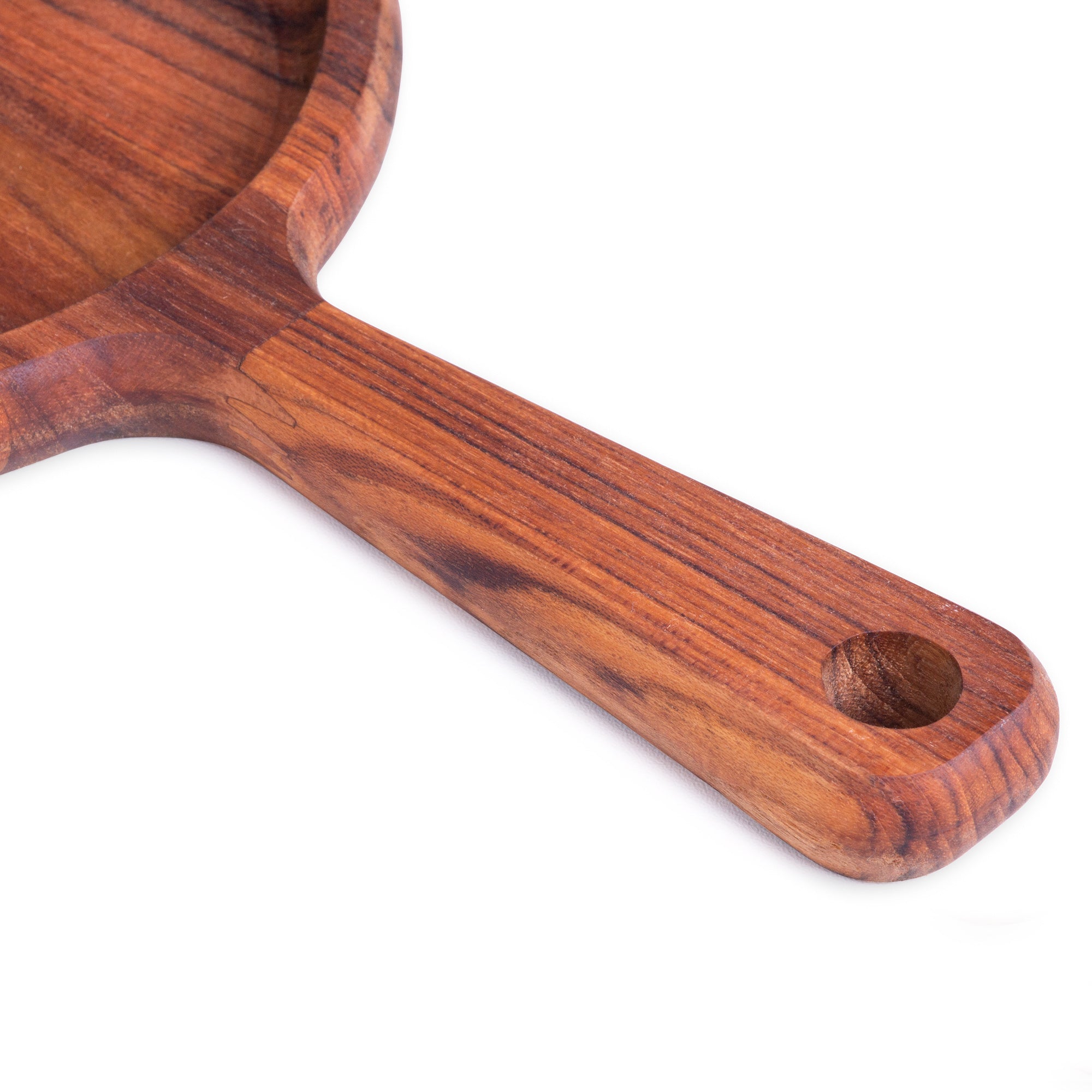 Teca Collection Wooden Serving Tray with White Porcelain Platter 28x17x3cm