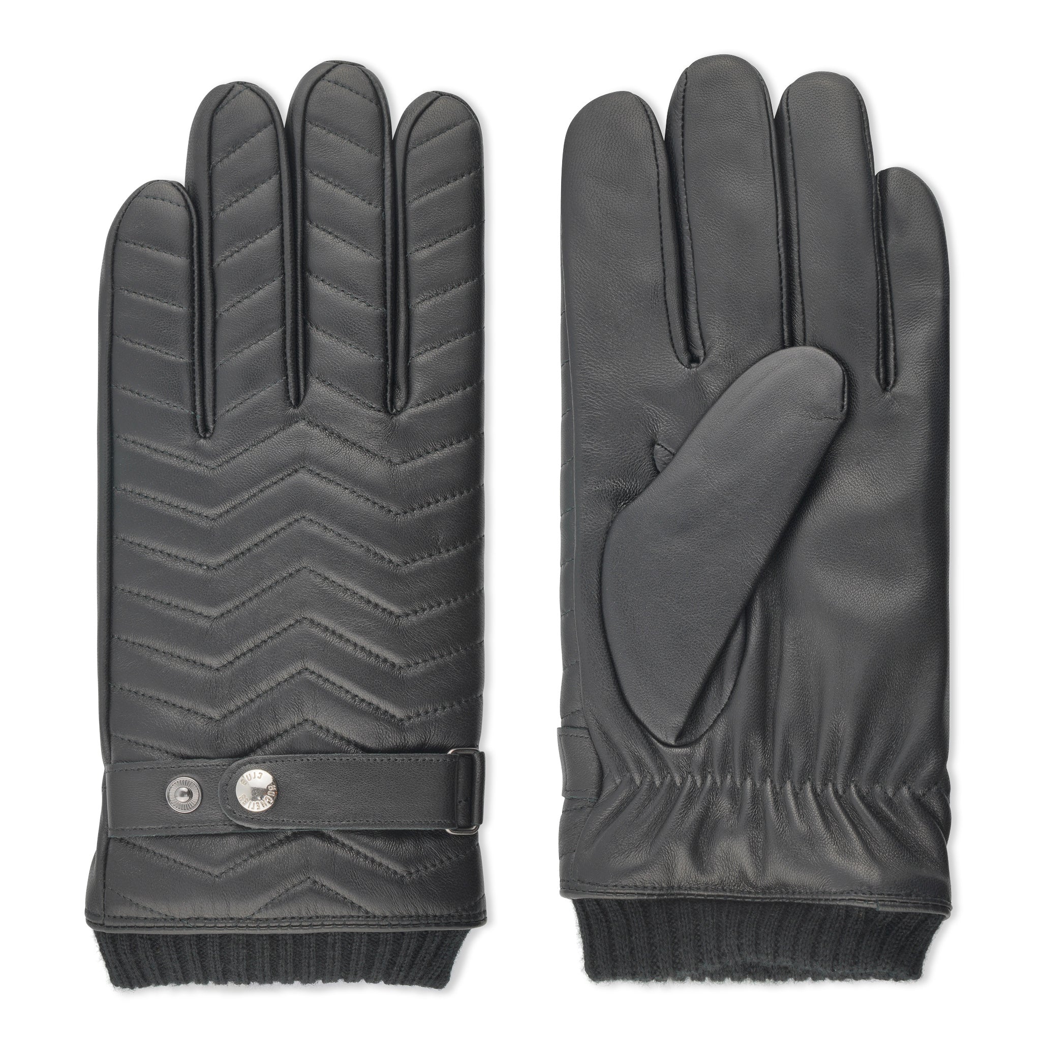 CR Men's - Leather Glove with Ribbed Detail