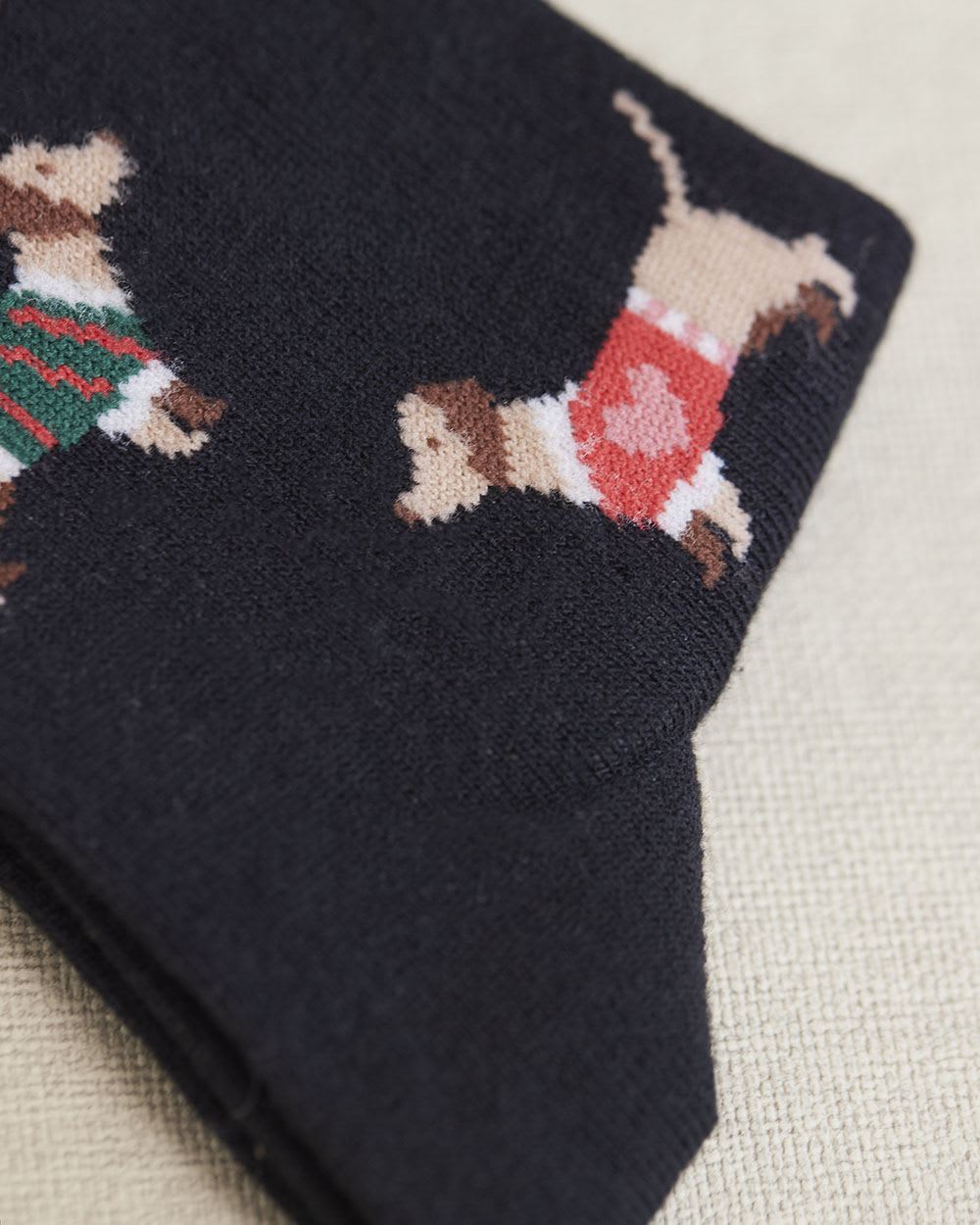 Cotton Socks with Christmas Dogs
