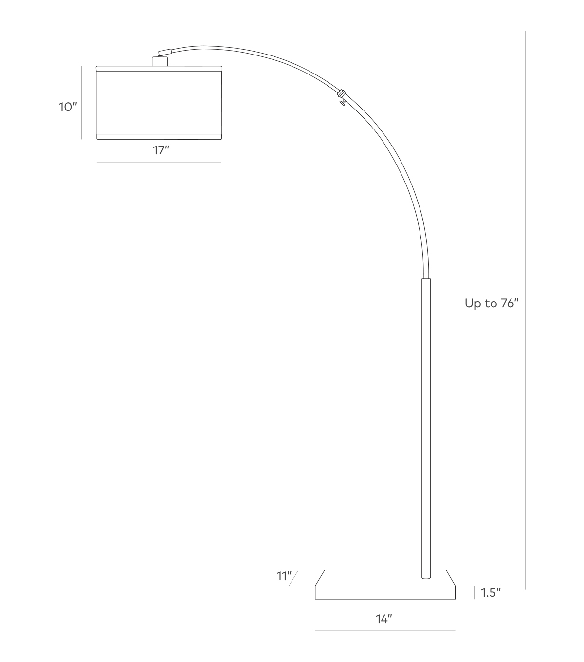 Logan Led Arc Floor Lamp With Marble Base