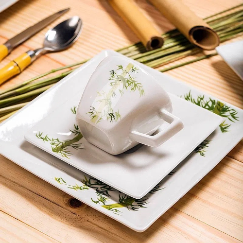 Oxford Quartier Bamboo 20 Pieces Dinnerware Set Service for 4