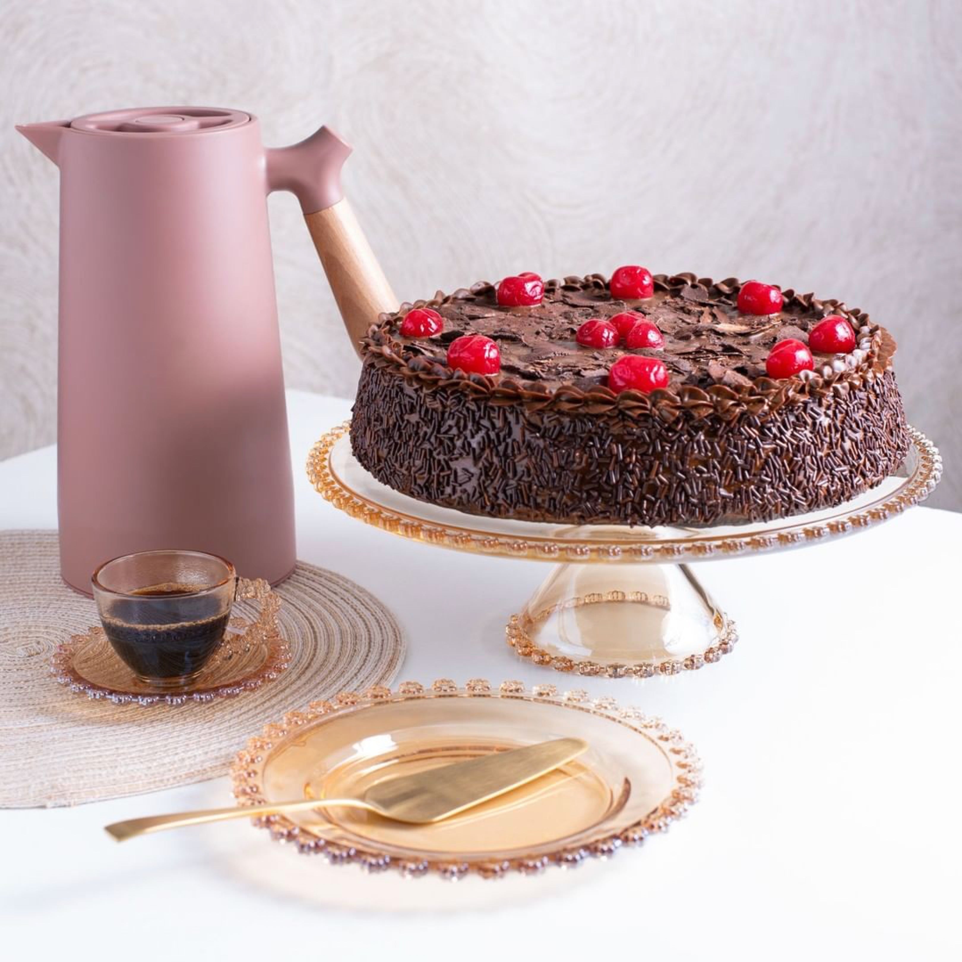 Pearl Collection Amber Crystal Salad/Dessert Plates 20cm Set of 4