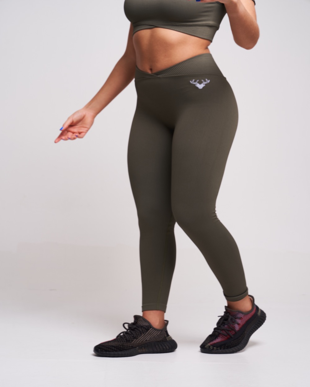 Twill Active - Evlan Recycled Rib Criss Cross Legging - Petrol