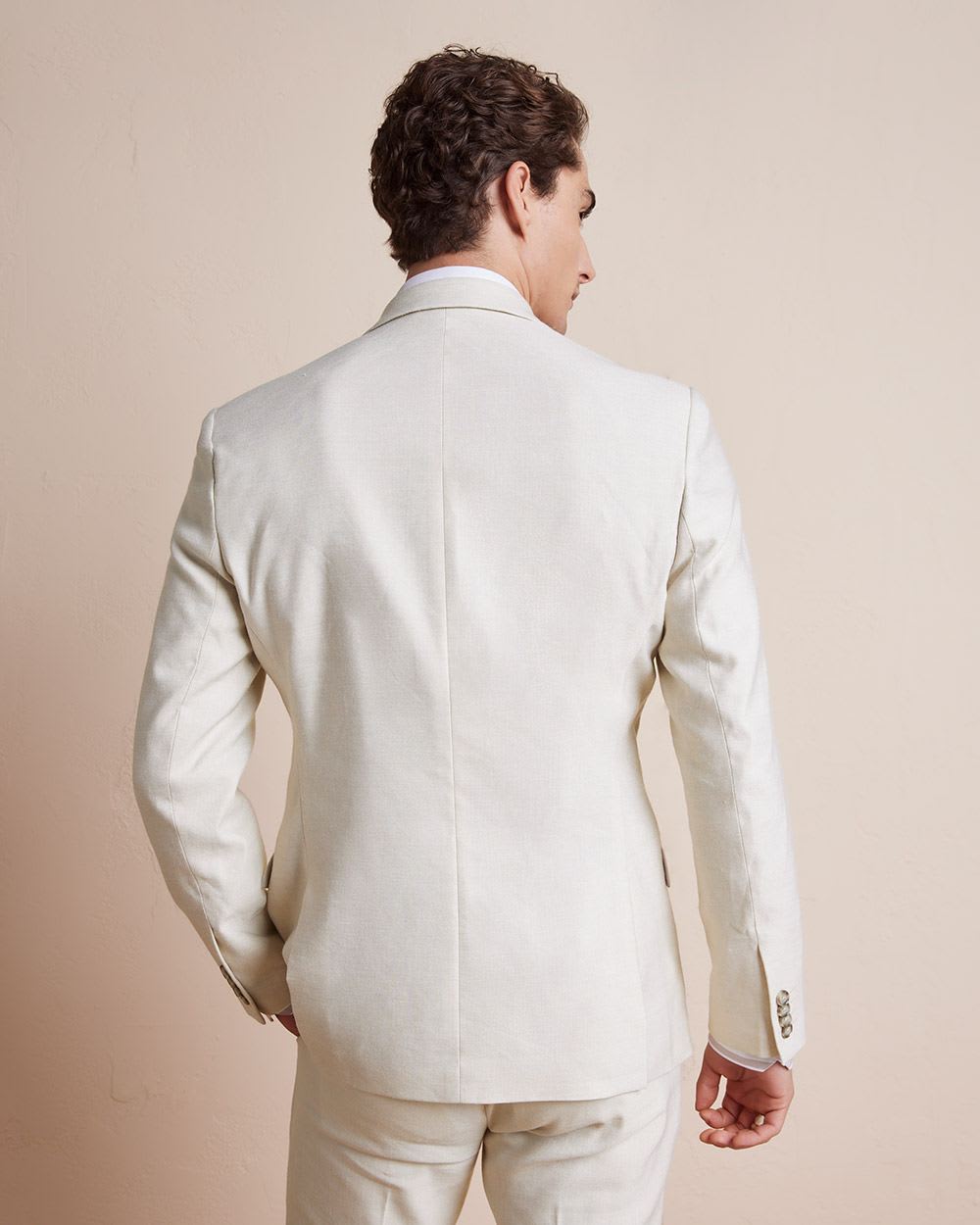 Slim Fit Stretch Linen Blazer