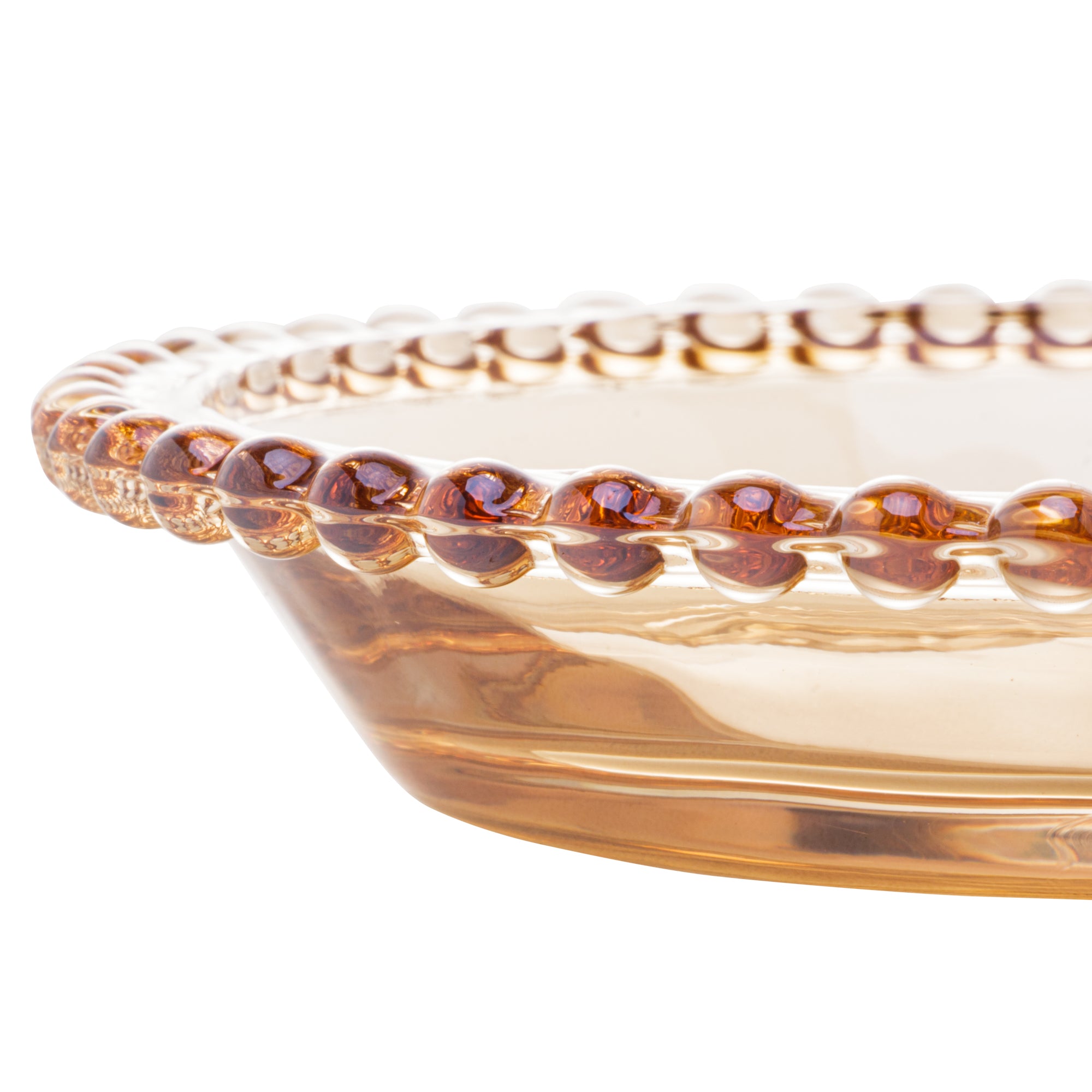 Pearl Collection Amber Crystal Deep Plates 14cm Set of 4