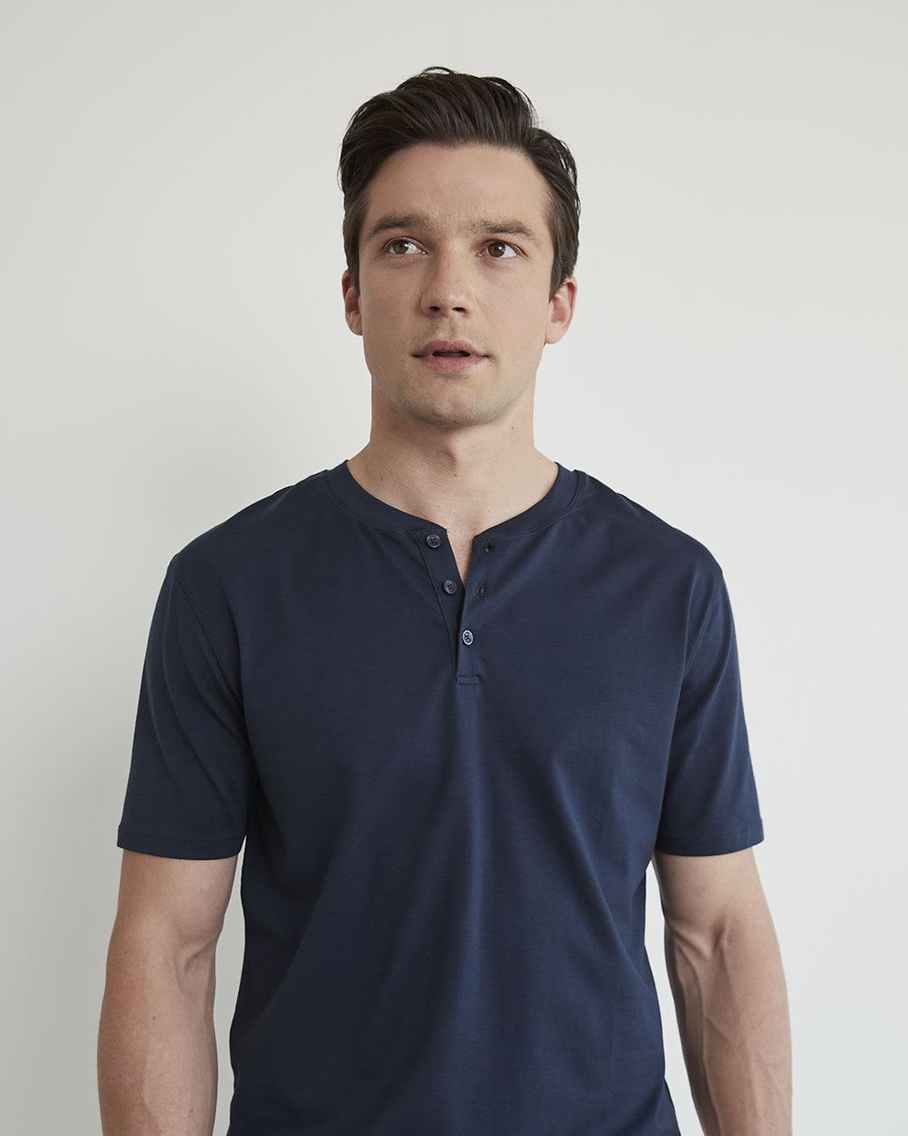 Supima Cotton (R) Henley Short Sleeve T-Shirt