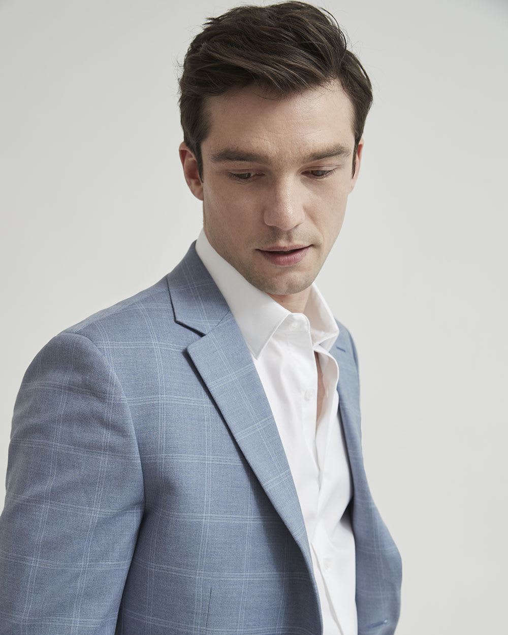 Blue Checkered Suit Blazer