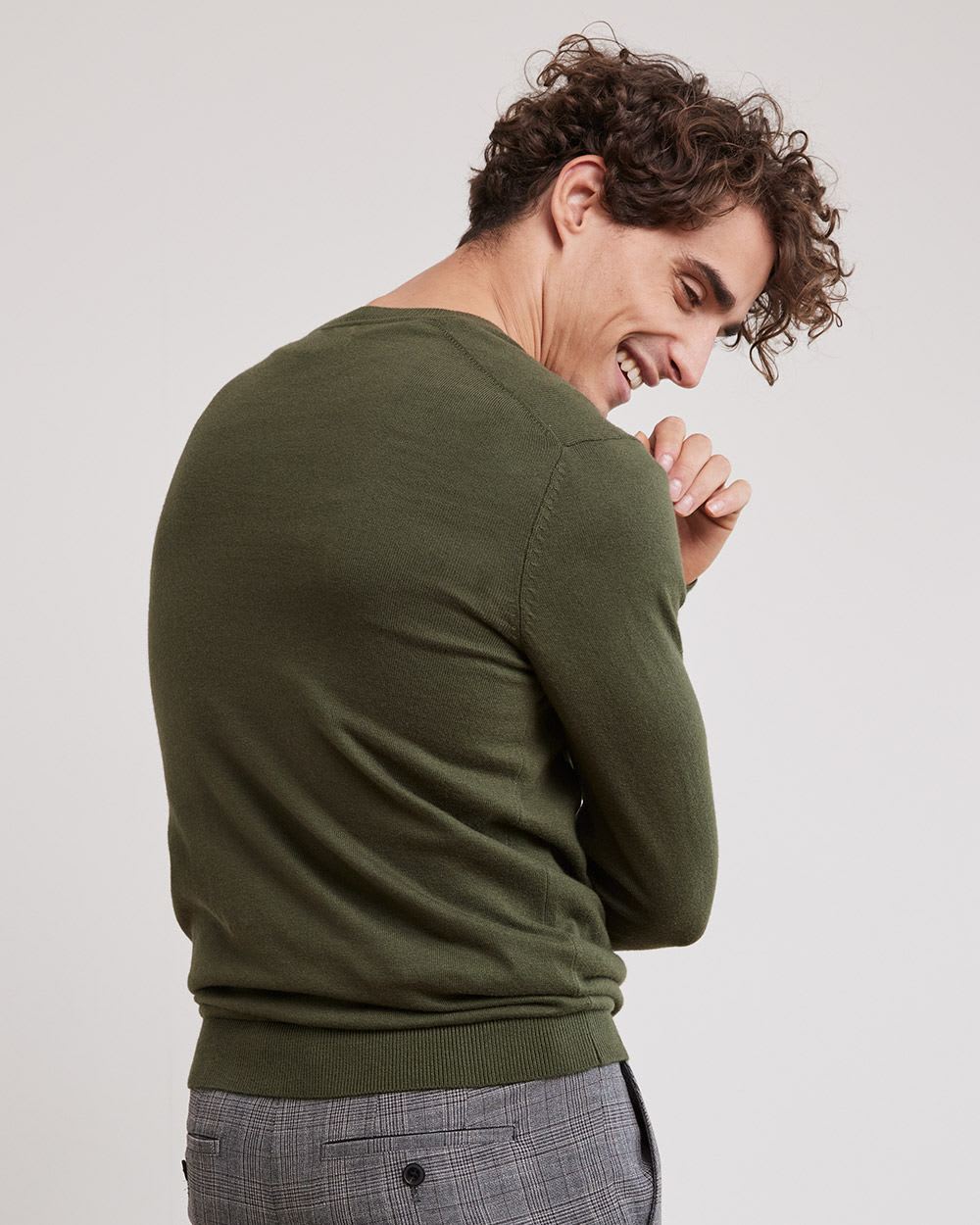 Basic Long-Sleeve V-Neck Sweater