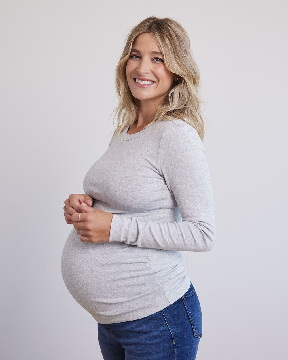 Long-Sleeve Crew-Neck Top - Thyme Maternity
