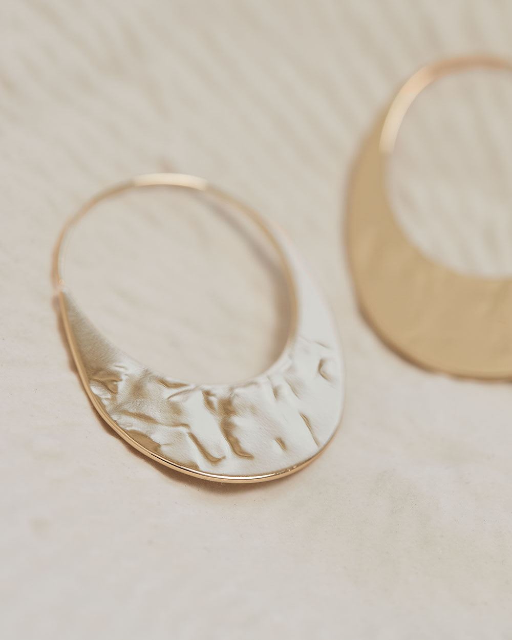 Modern Flat Hammered Hoops