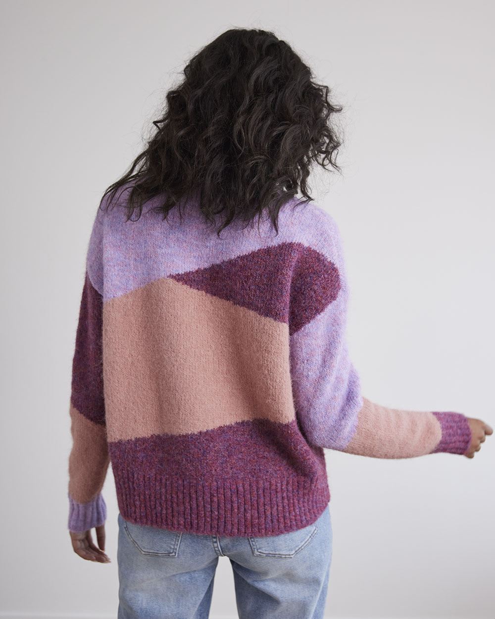 Relaxed-Fit Crew-Neck Colour-Blocked Sweater