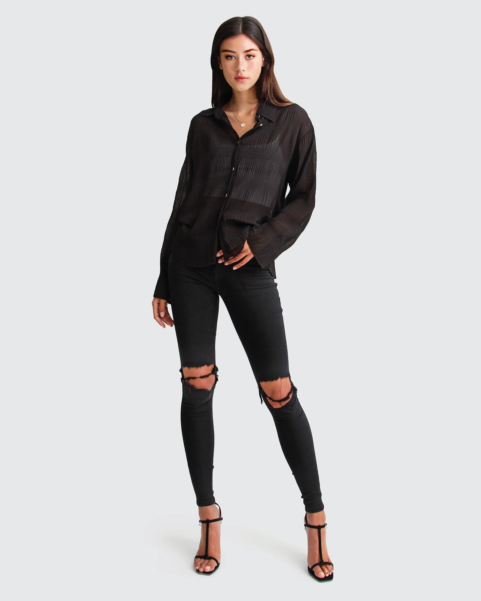 Belle & Bloom Yoko Shirred Chiffon Blouse