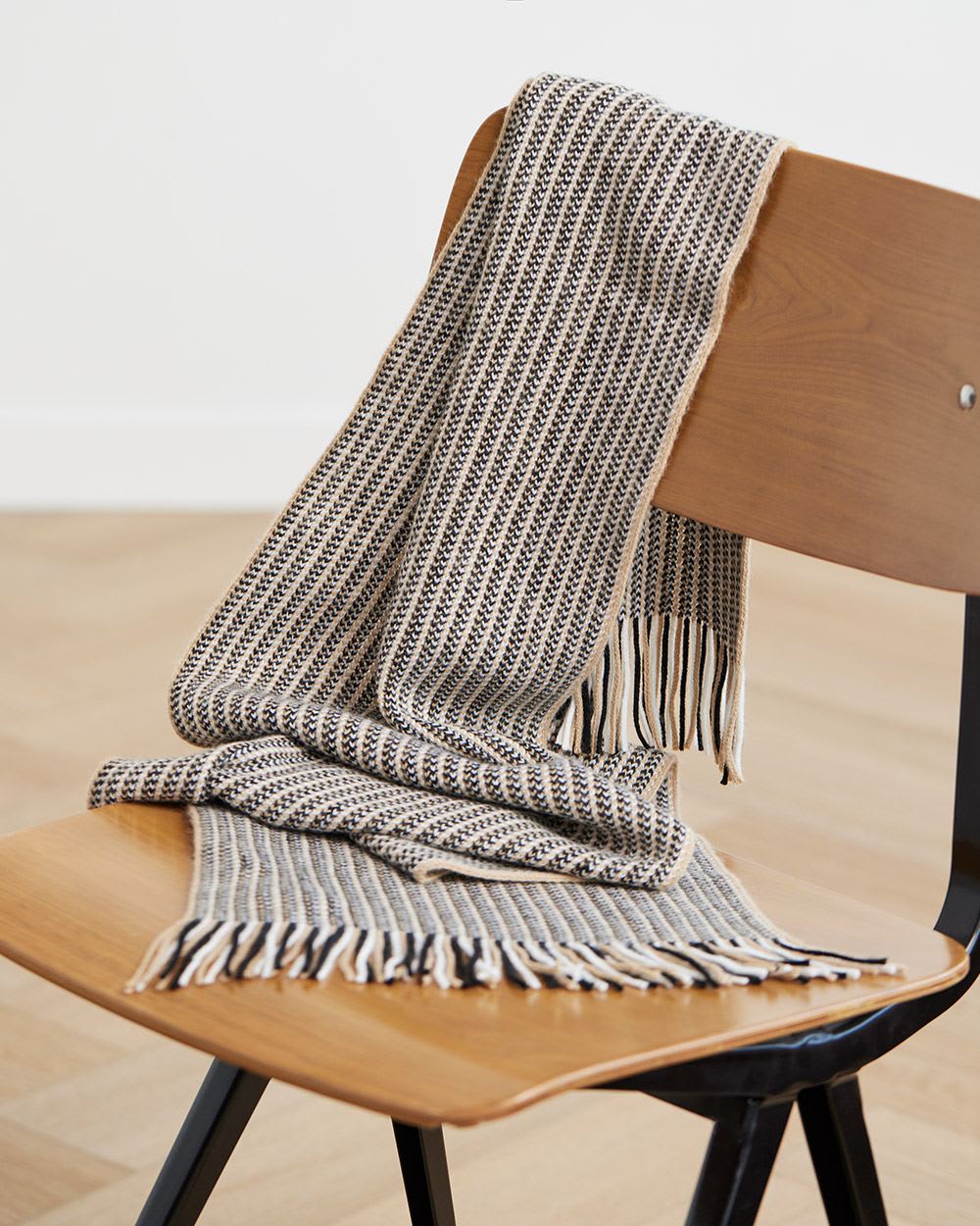 Striped Scarf with Fringes