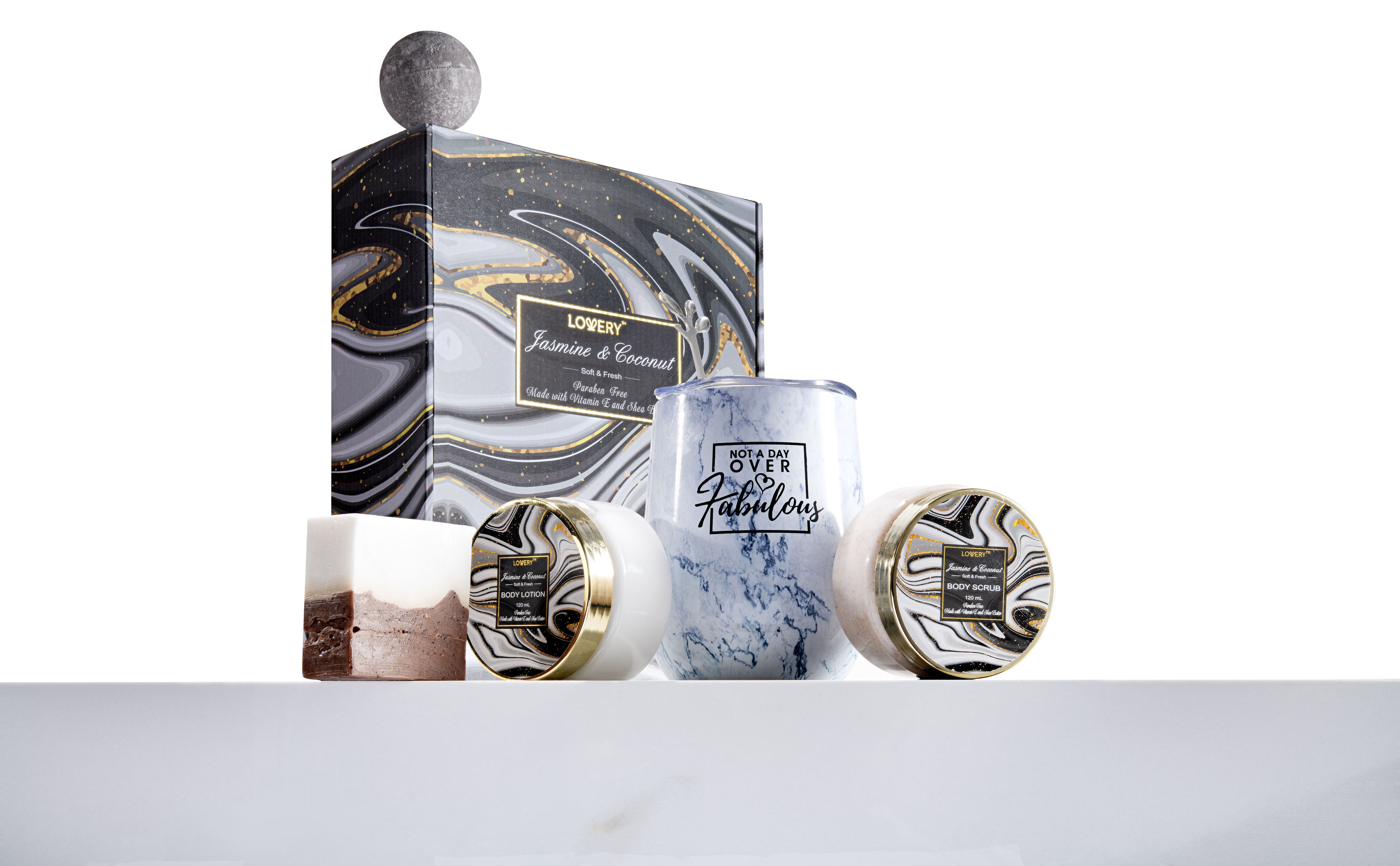 Lovery Personalized Gifts - Unique Handmade Spa Gift Box - Wine Tumbler Care Package