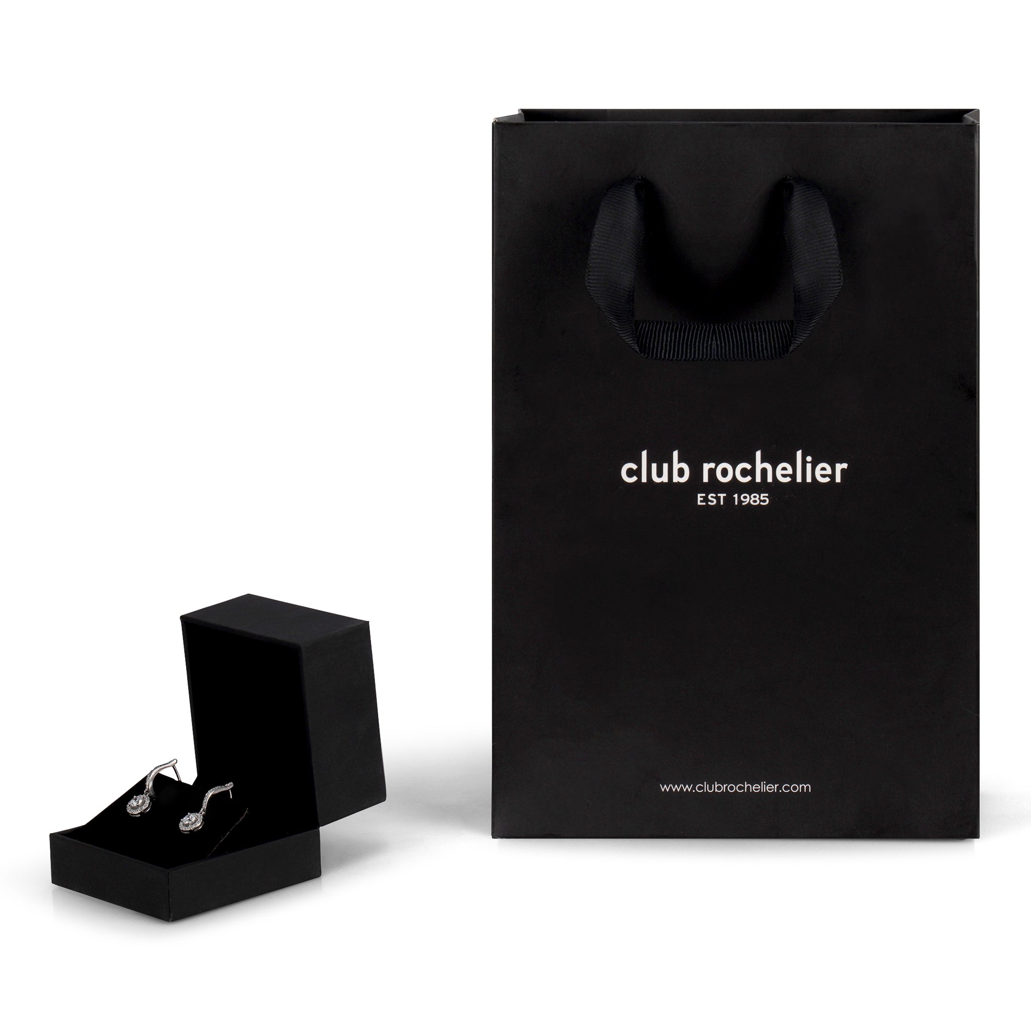 Club Rochelier 5A Cubic Zirconia Geometric Halo Drop Earrings