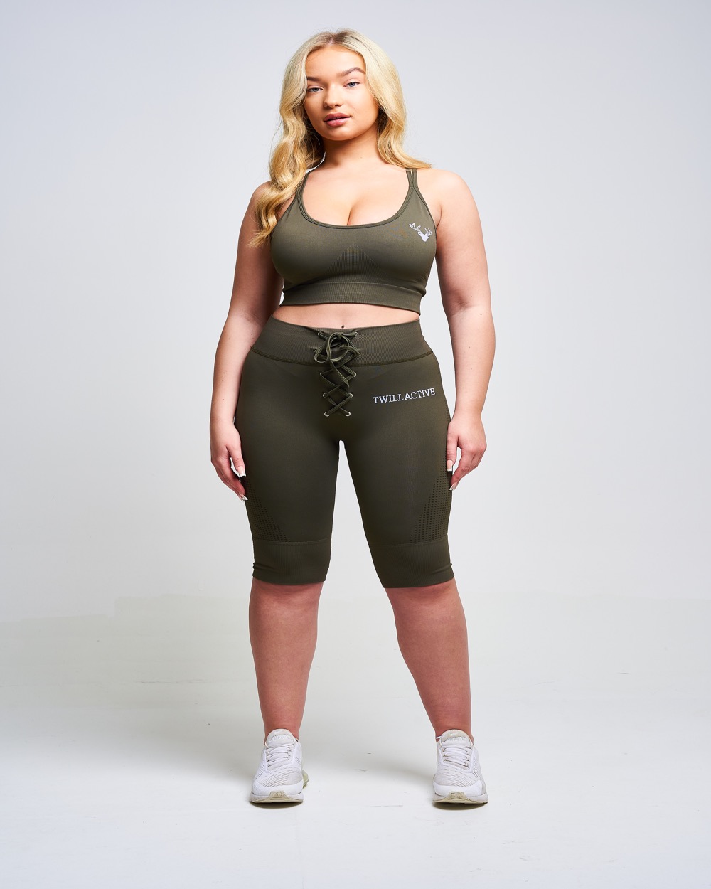 Twill Active - Moire Recycled Strappy Sports Bra - Petrol