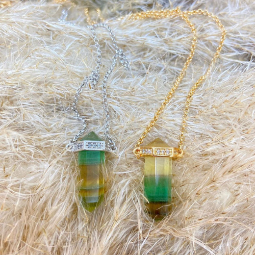 Prism Necklace Fluorite - Handmade Product