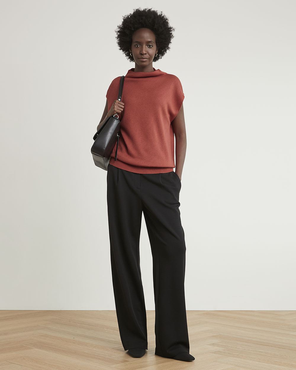 Wide-Leg High-Rise Black Pant