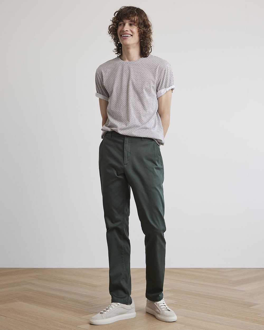 Short-Sleeve Crew-Neck Tee with All-Over Print