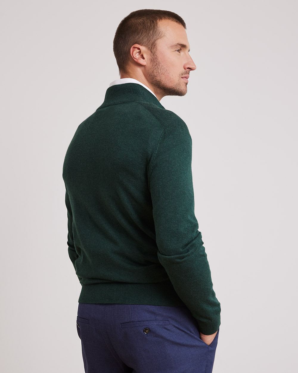 Mock-Neck Sweater with Half-Zip