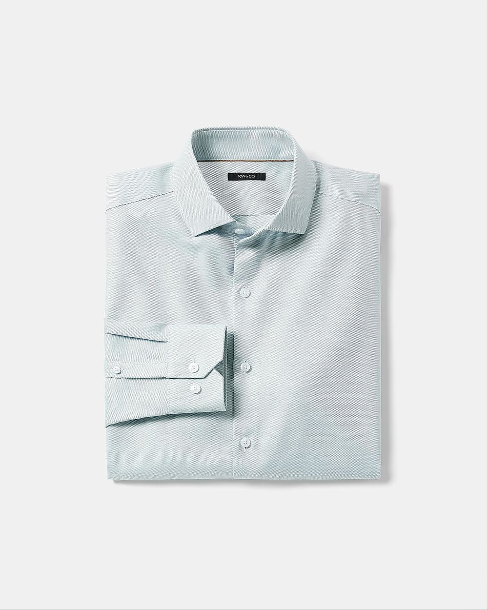 Tailored-Fit Two-Tone Dobby Easy-Care Dress Shirt