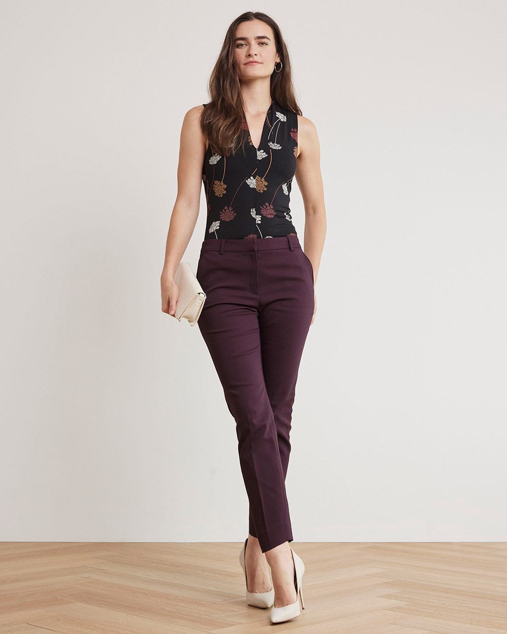 Fitted Sleeveless V-Neck T-Shirt