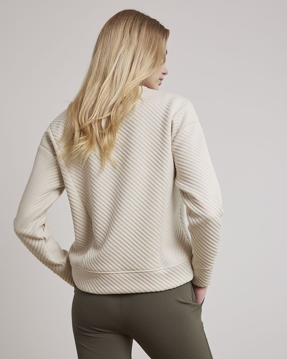 Long-Sleeve Crew-Neck Ottoman Sweatshirt