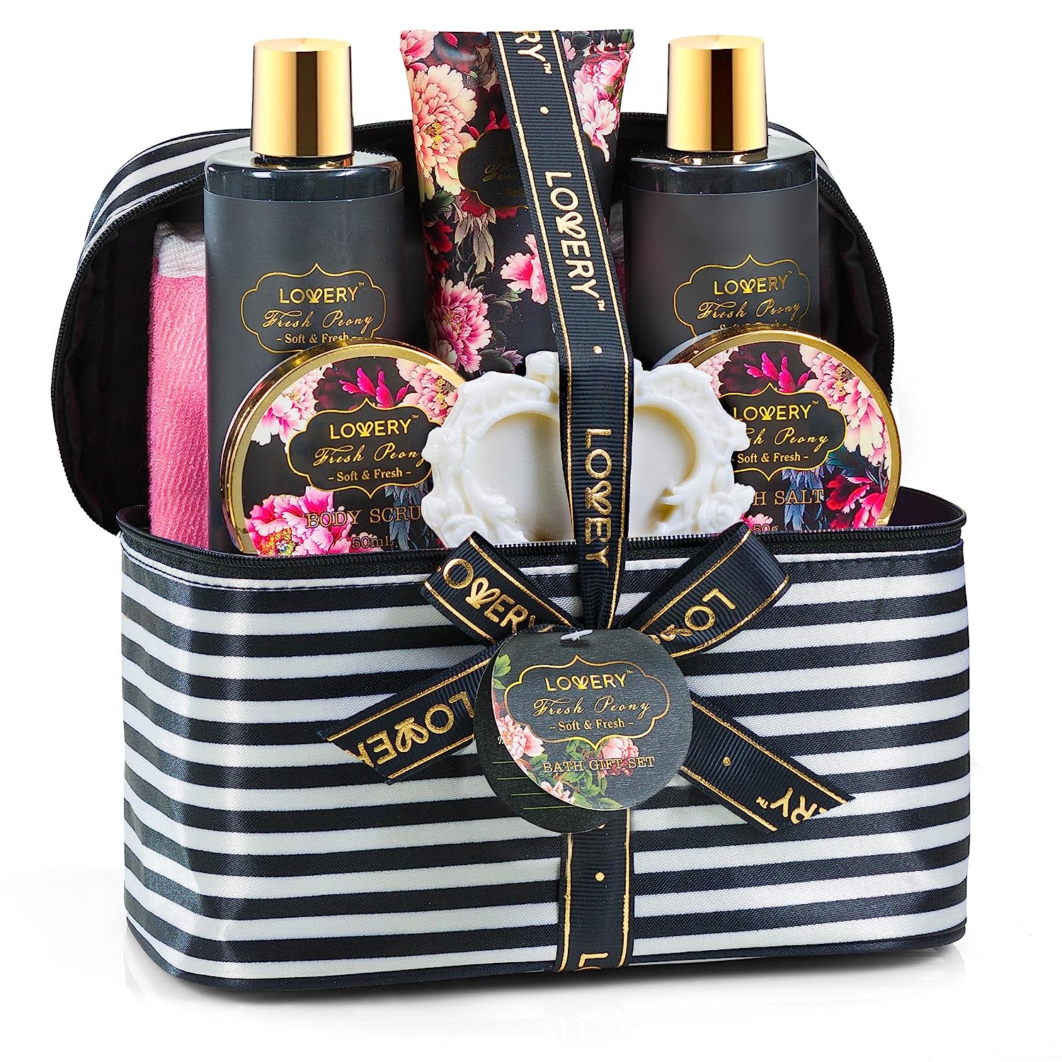 Lovery Home Spa Gift Basket, Luxury 8pc Bath & Body Set