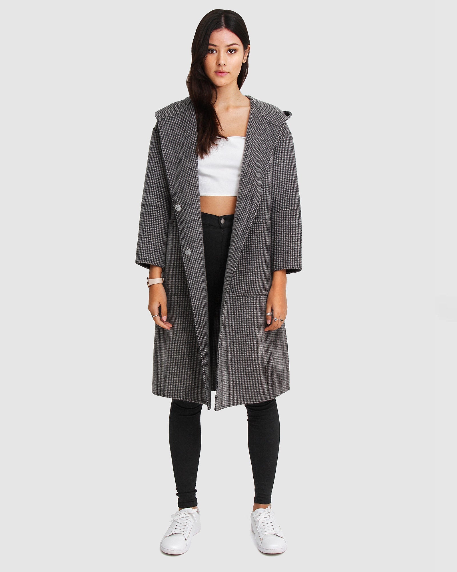 Belle & Bloom Walk This Way Wool Blend Oversized Coat