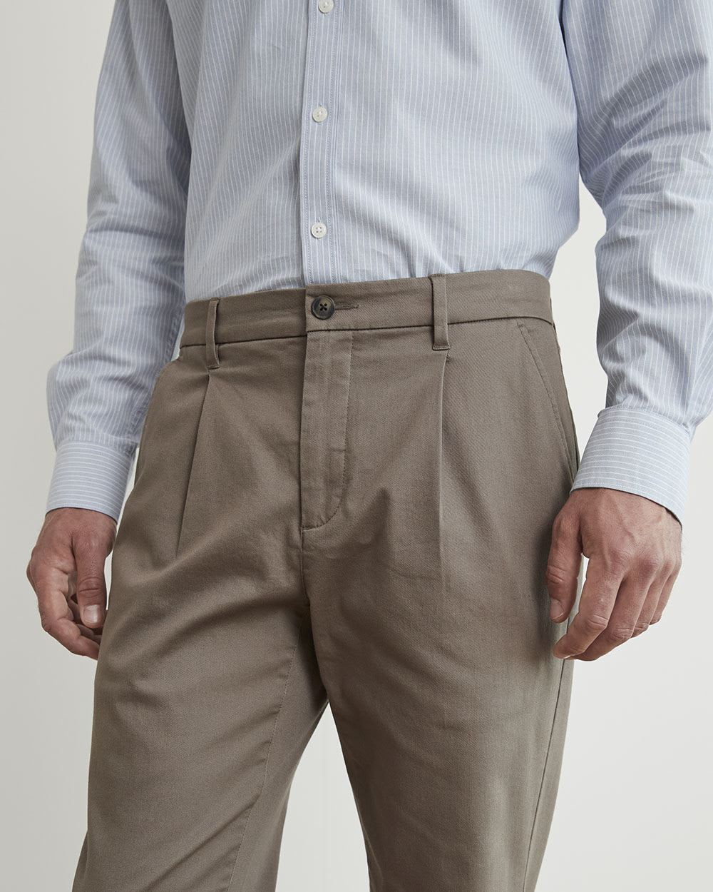 Slim-Fit Pleated Chino Pants - 30"