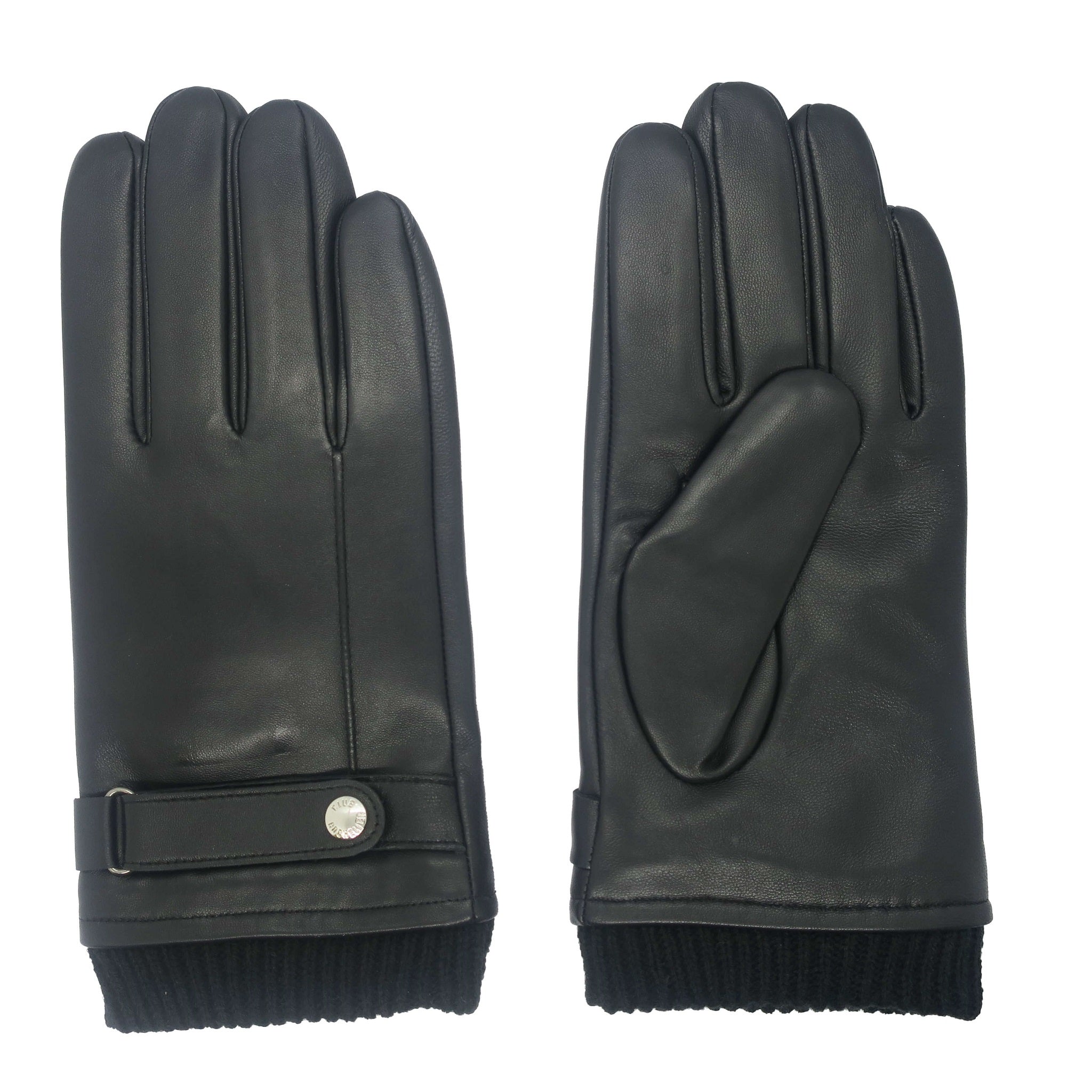 CR Men's - Leather Glove with Belted Strap & Knit Cuff