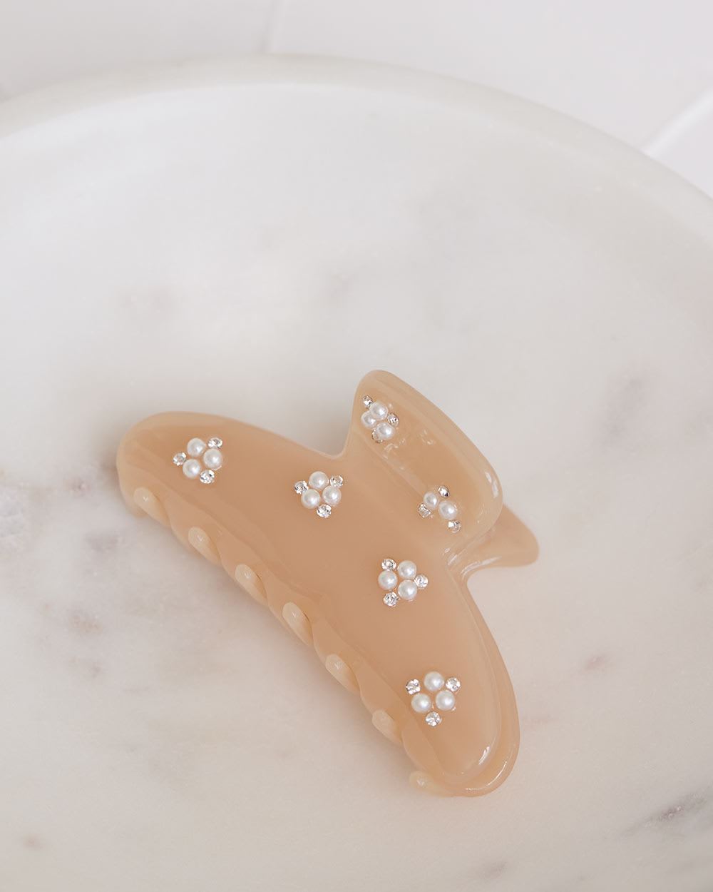 Claw Clip with Pearls and Crystals