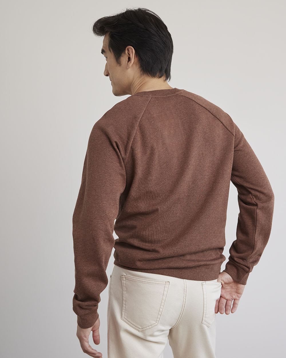 Solid Fleece Crew-Neck Pullover