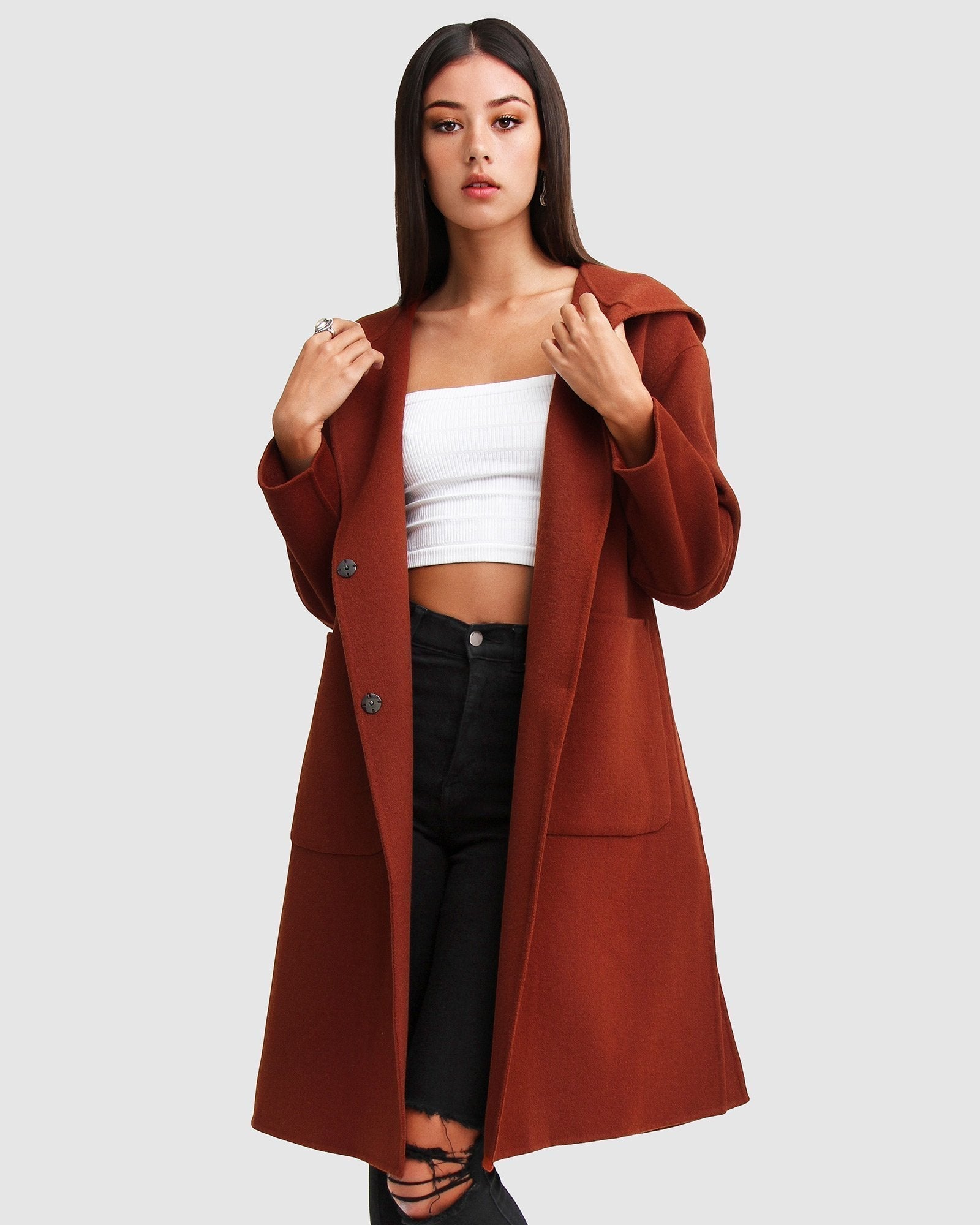 Belle & Bloom Walk This Way Wool Blend Oversized Coat