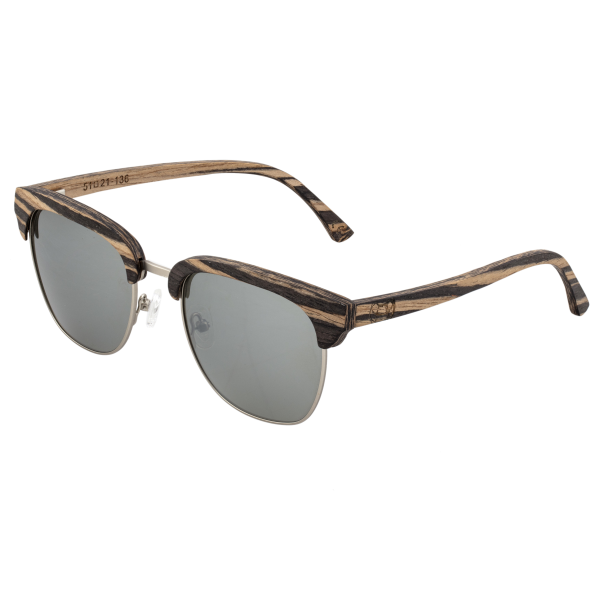 Earth Wood - Sassel Polarized Sunglasses - Ebony/Silver