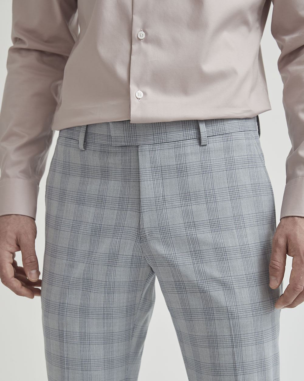 Slim Fit Checkered Grey Suit Pant