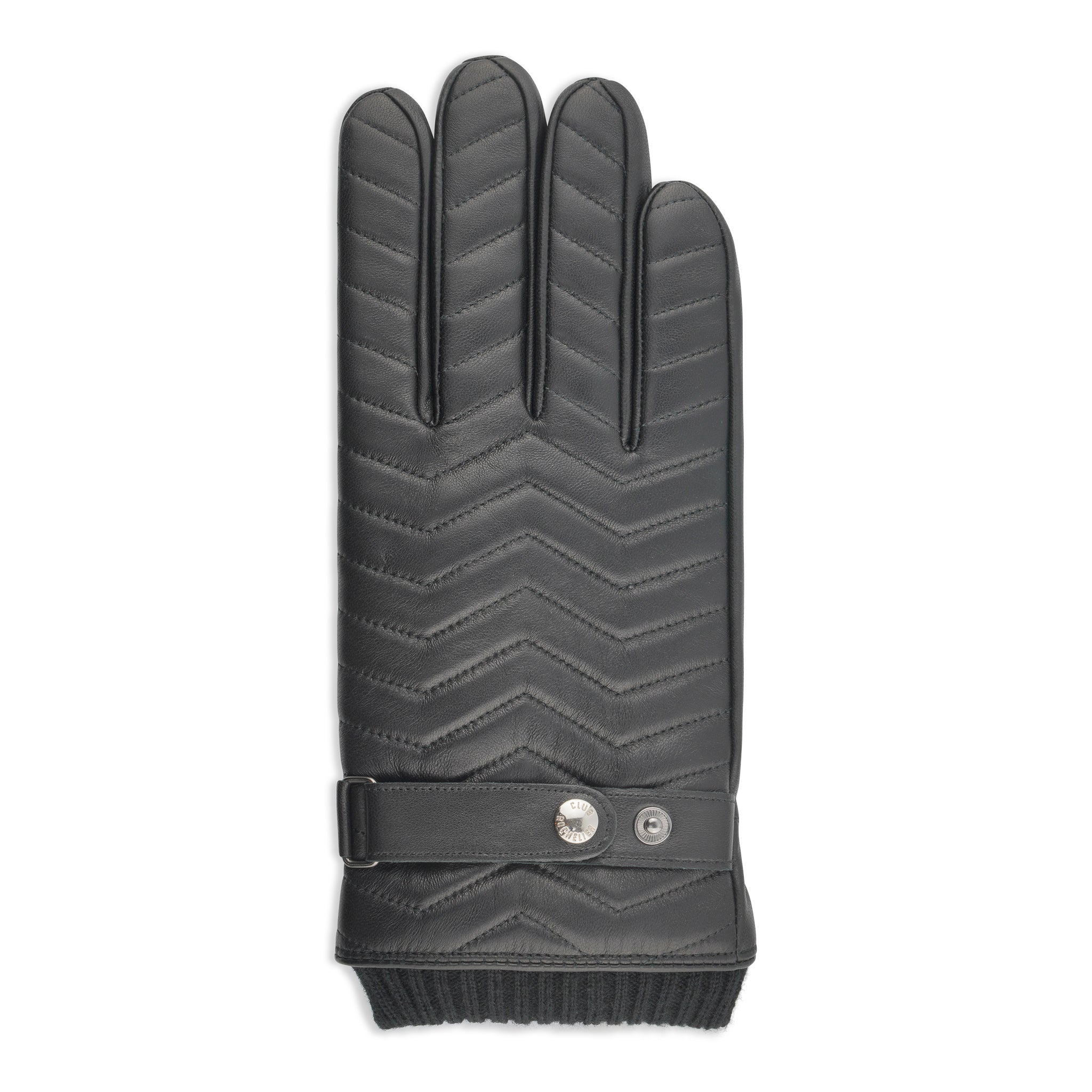 CR Men's - Leather Glove with Ribbed Detail