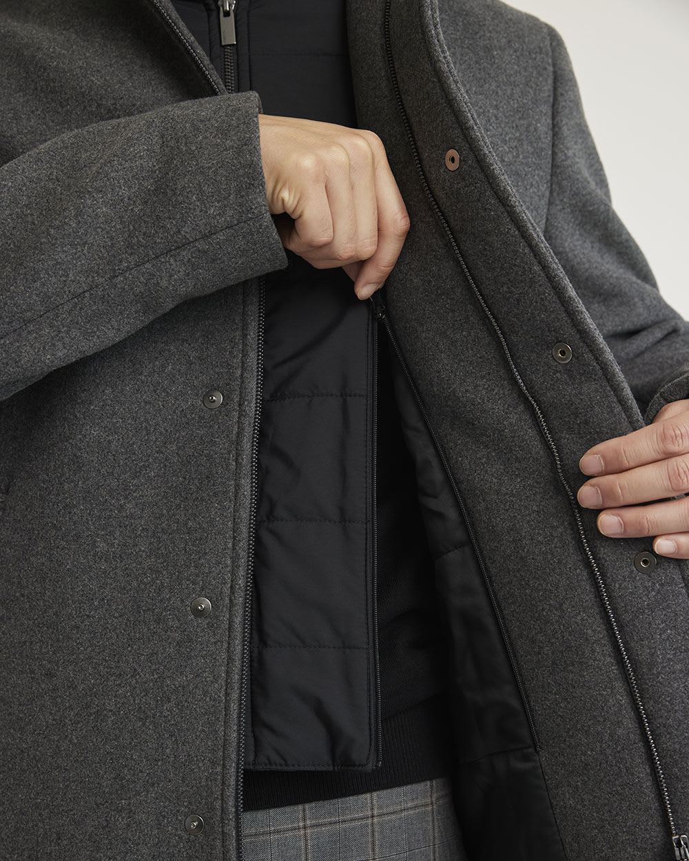 Classic Wool Coat with Mock Neckline