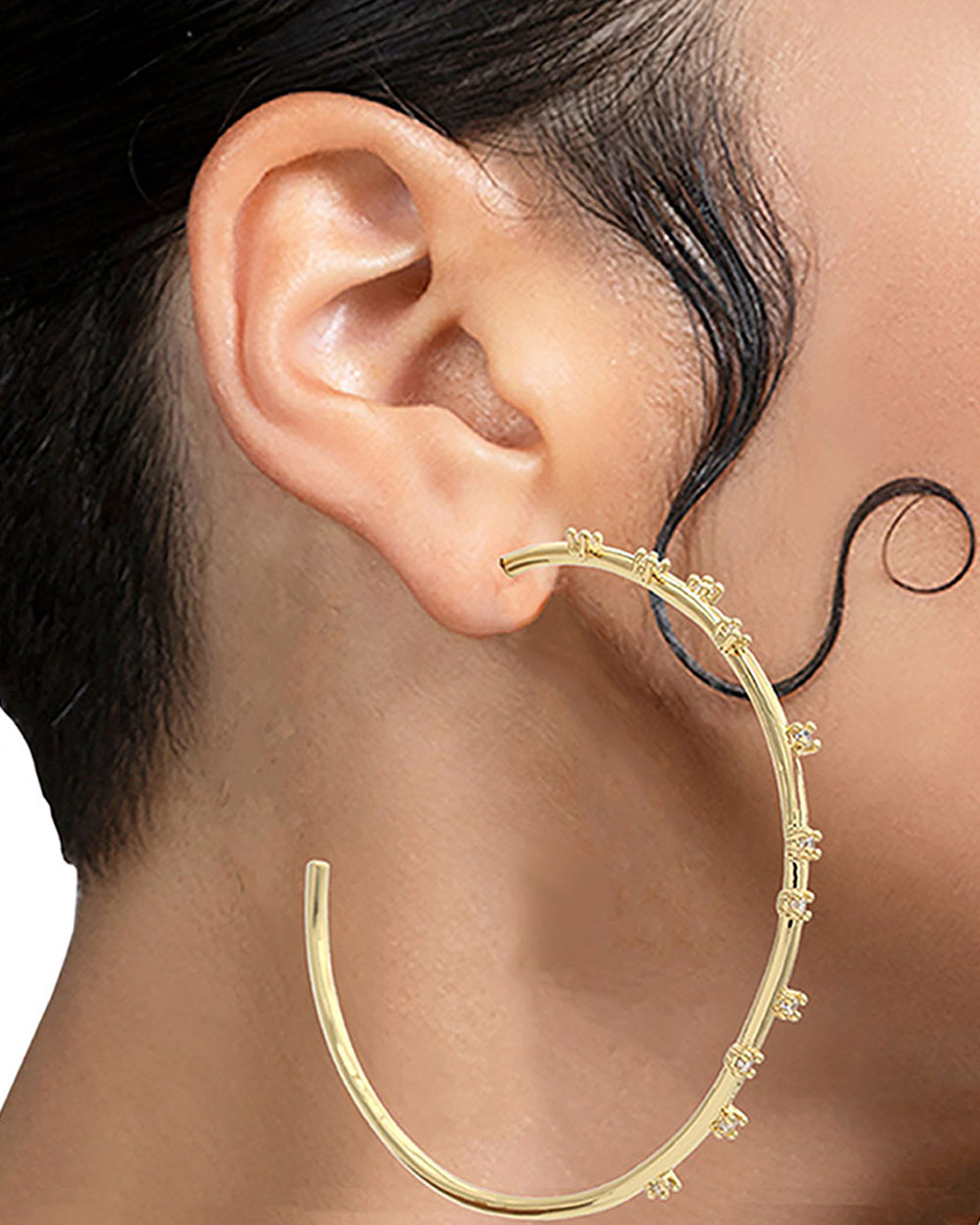 Luysa 2.5 Inch, 14k Gold Plated Hoop Earring - Syd + Pia NYC™