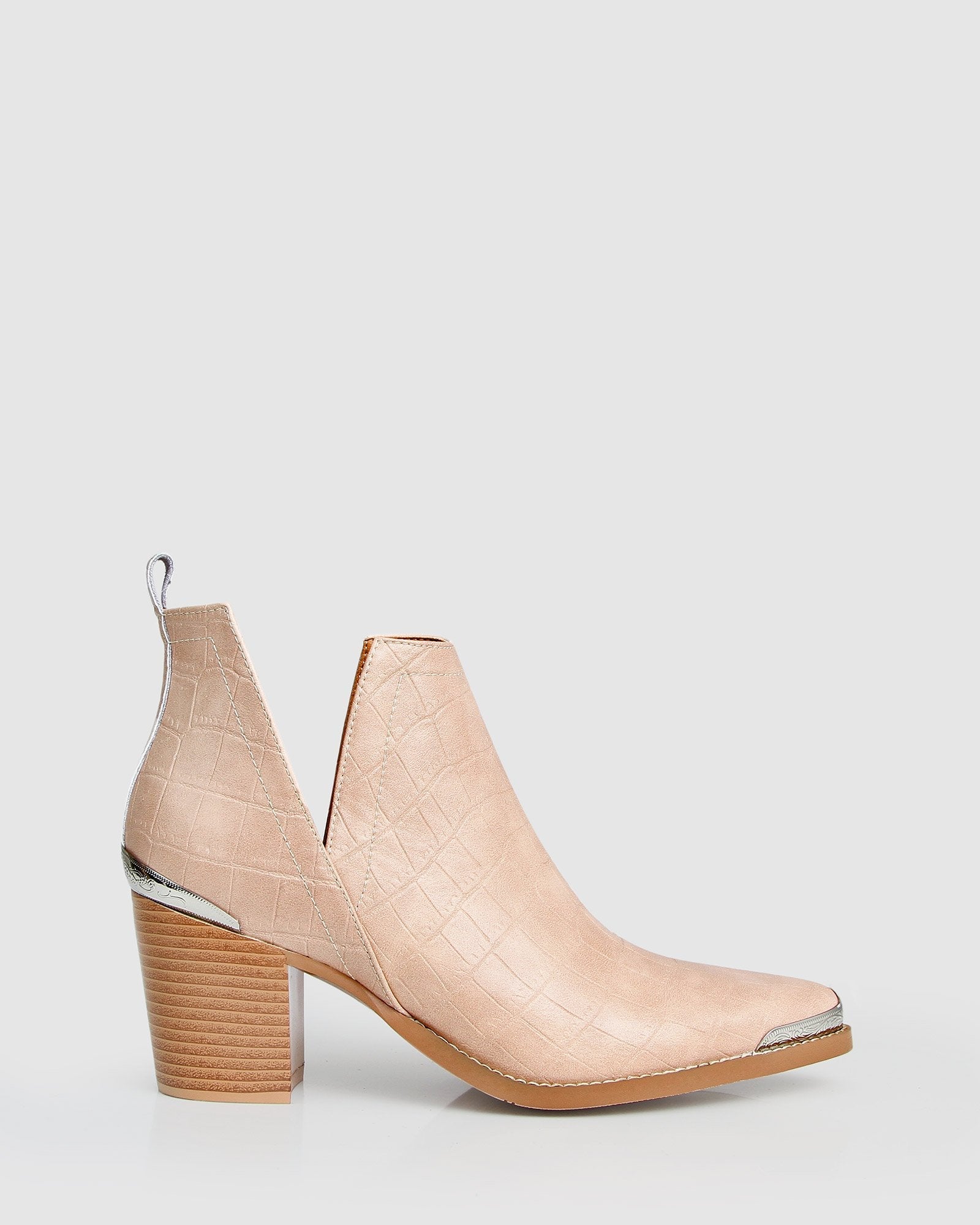 Belle & Bloom Austin Croc Embossed Ankle Boot