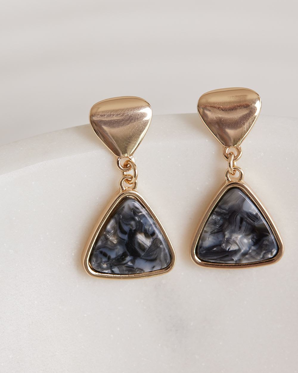 Golden Earrings with Semi-Precious Stones