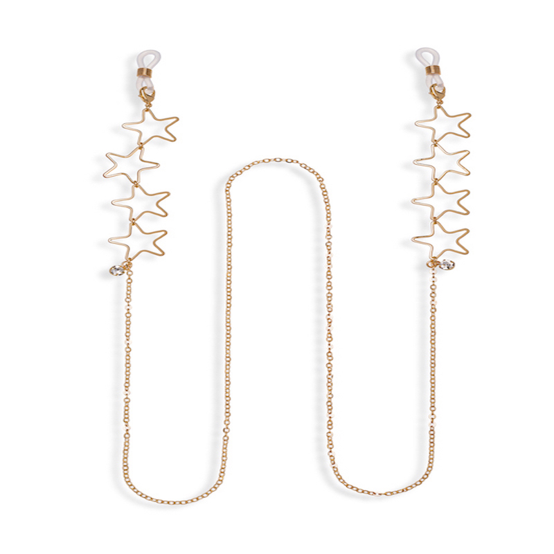 Goldtone Open Star Sunglasses Chain- Don't AsK