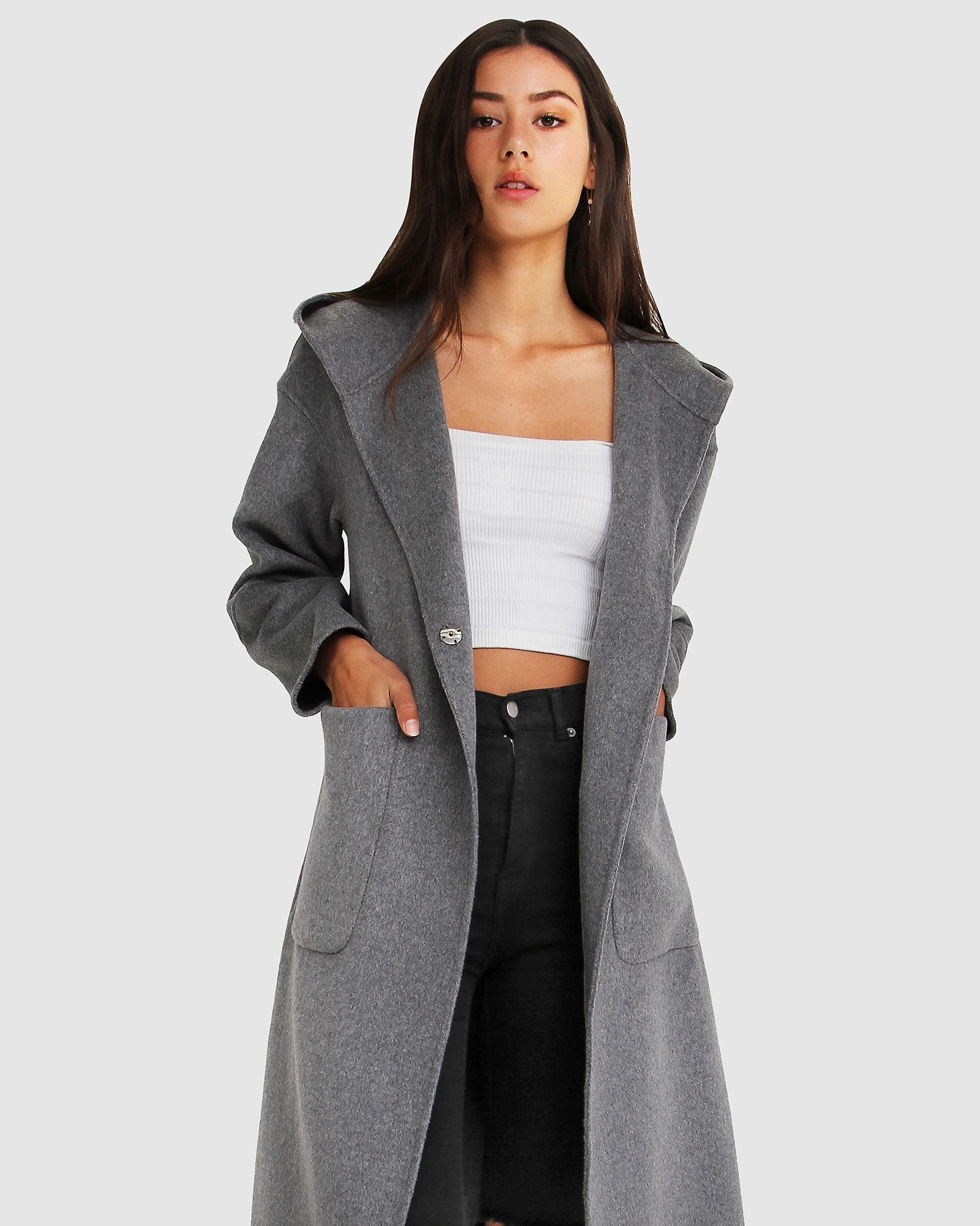 Belle & Bloom Walk This Way Wool Blend Oversized Coat