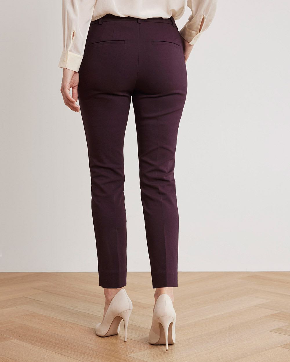 Mid-Rise Slim-Leg Solid Signature Pant - 28"