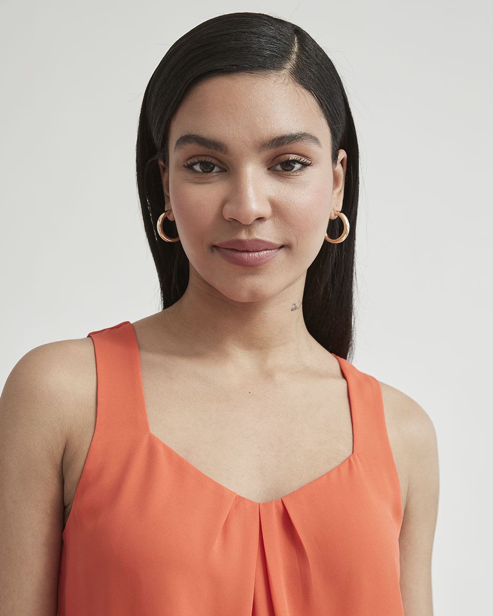 Silky Crepe Square-Neck Cami