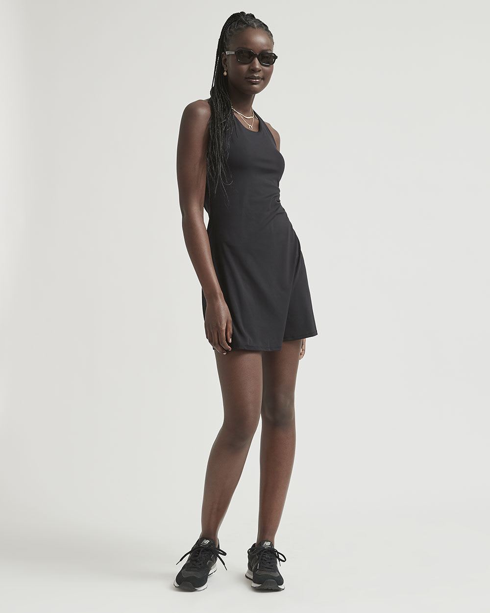 Peach Jersey Active Racerback Dress with Inner Short